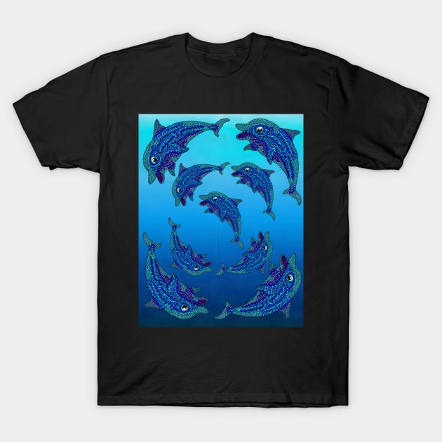 Dolphins T-Shirt by NightserFineArts